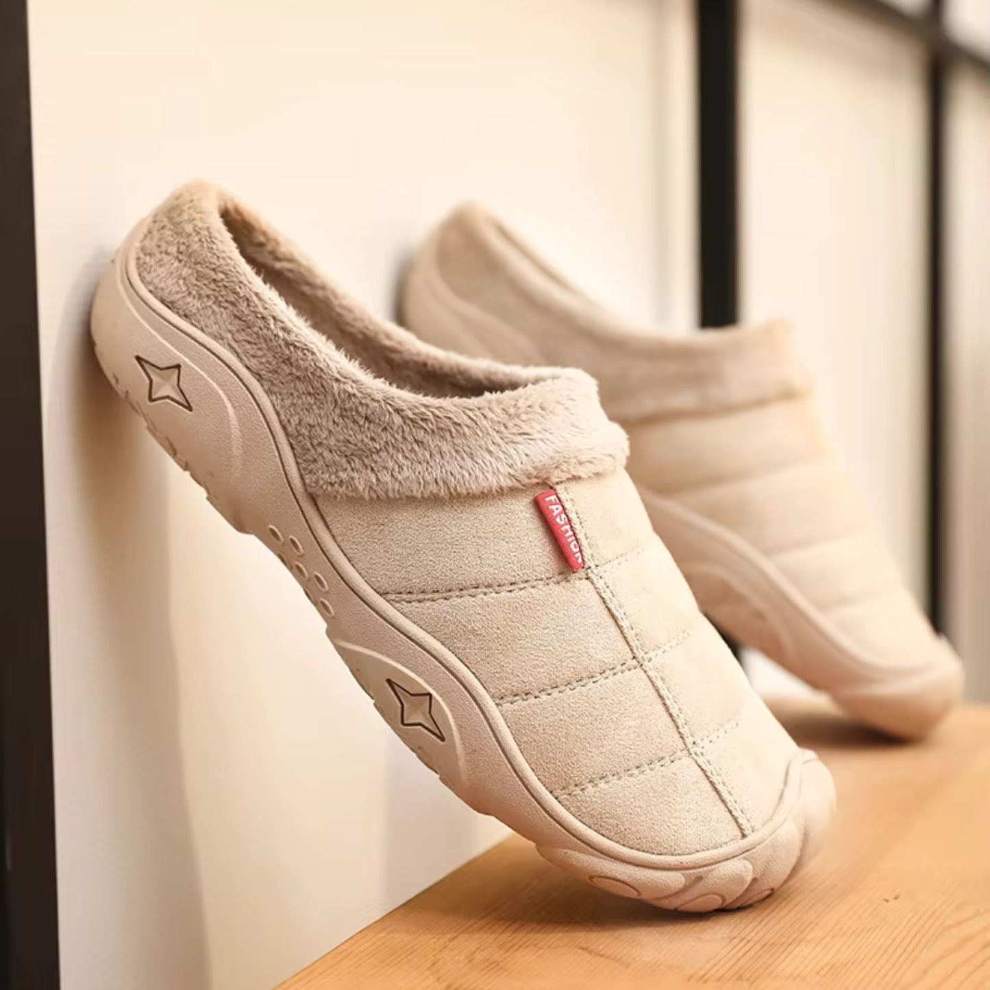 Quilted Plush Slip-On Slippers | Revangiol