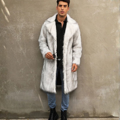 Wide Lapel Plush Fur Coat | Revangiol