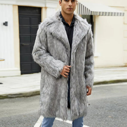 Wide Collar Shaggy Fur Coat | Revangiol