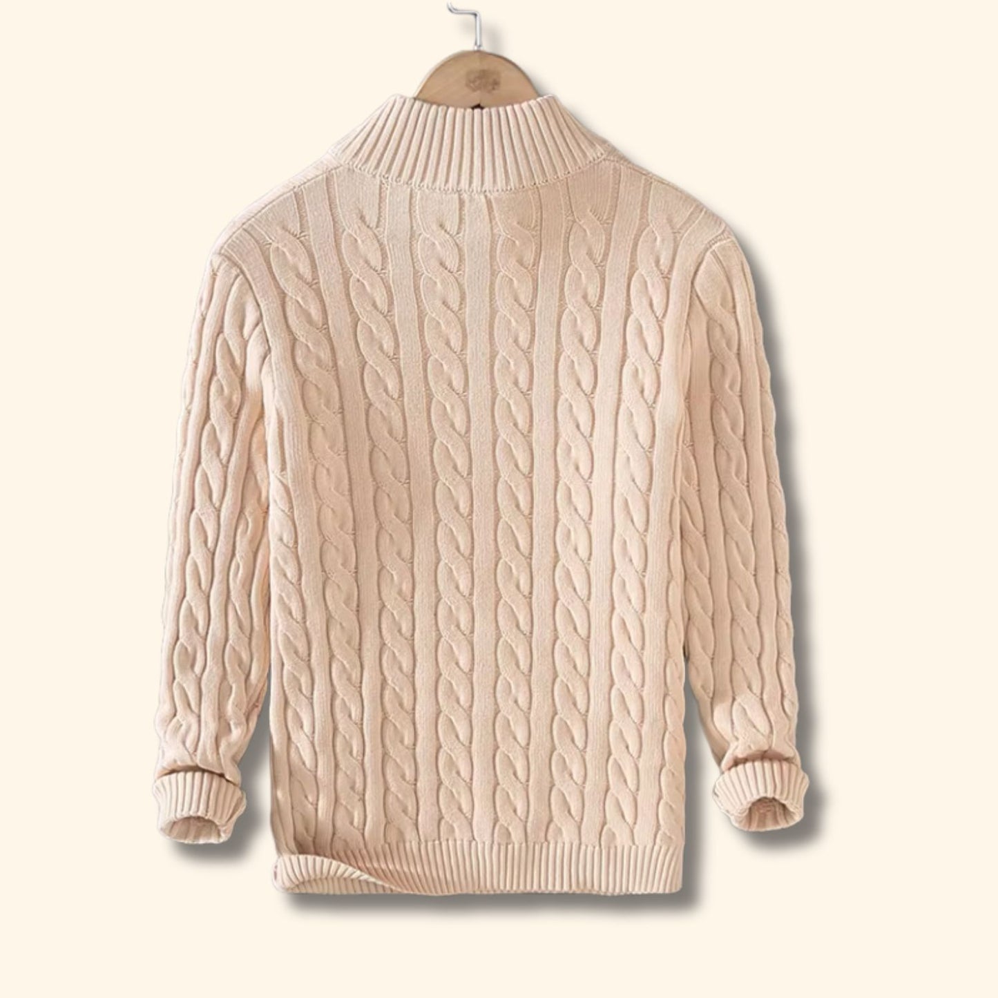 Cable Knit Quarter-Zip Sweater | Revangiol