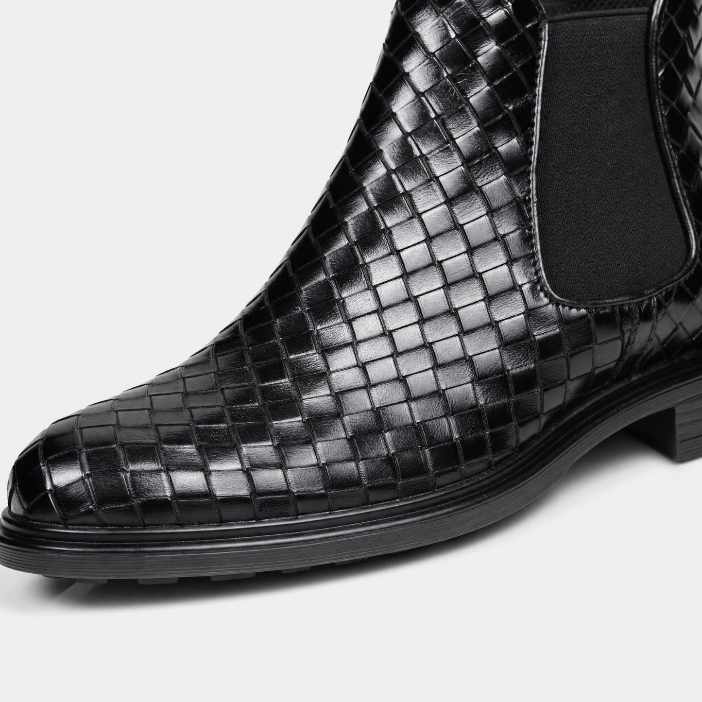 Woven Leather Chelsea Boots | Revangiol