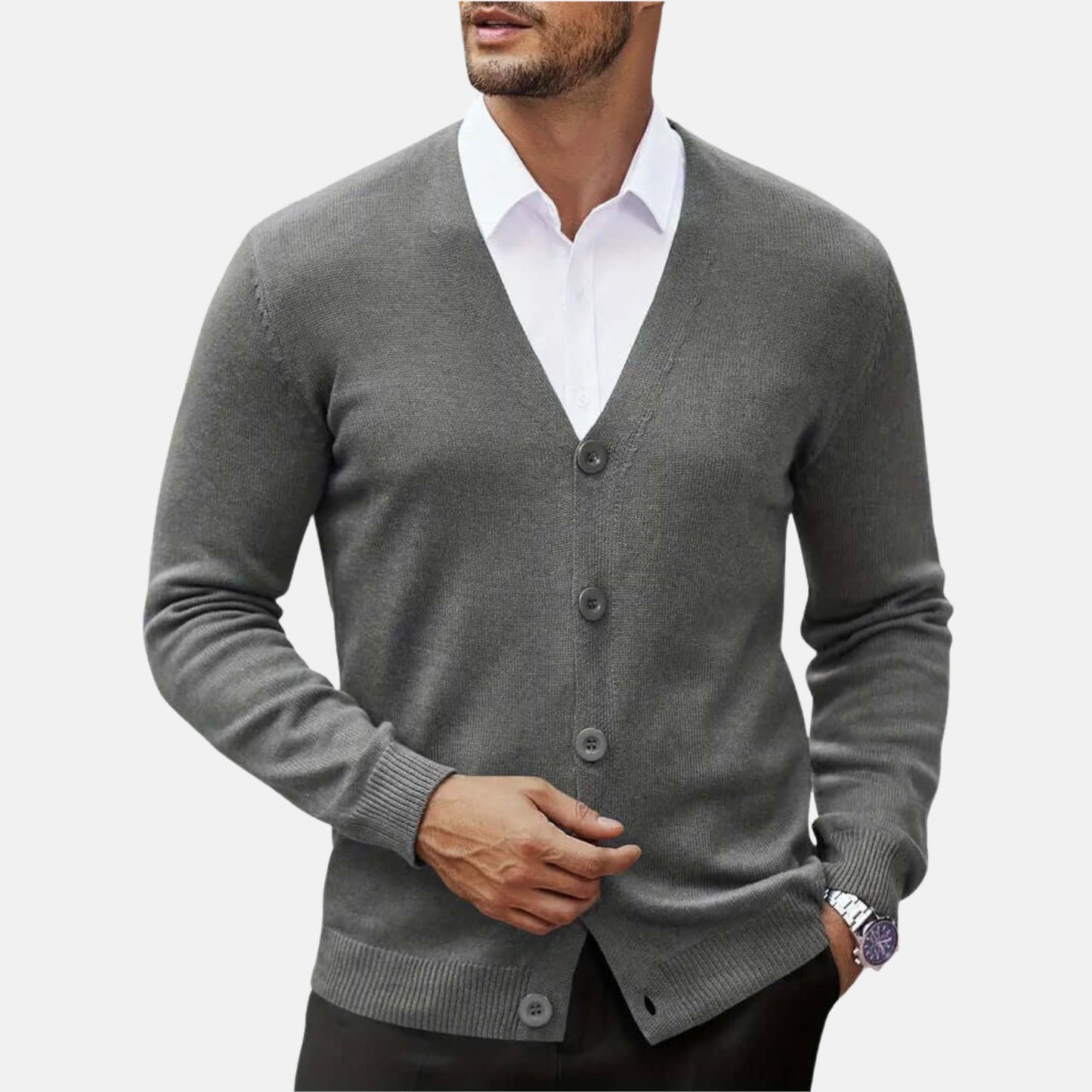 Classic Button Knit Cardigan | Revangiol
