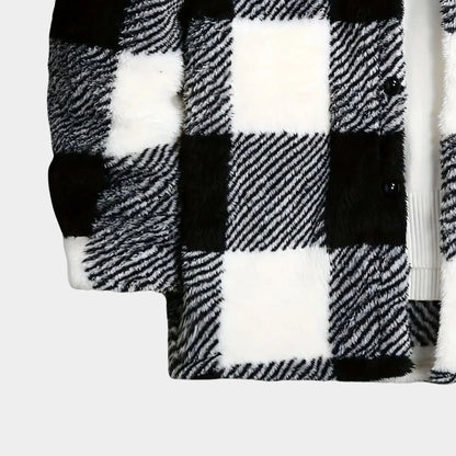 Checked Sherpa Fleece Jacket | Revangiol