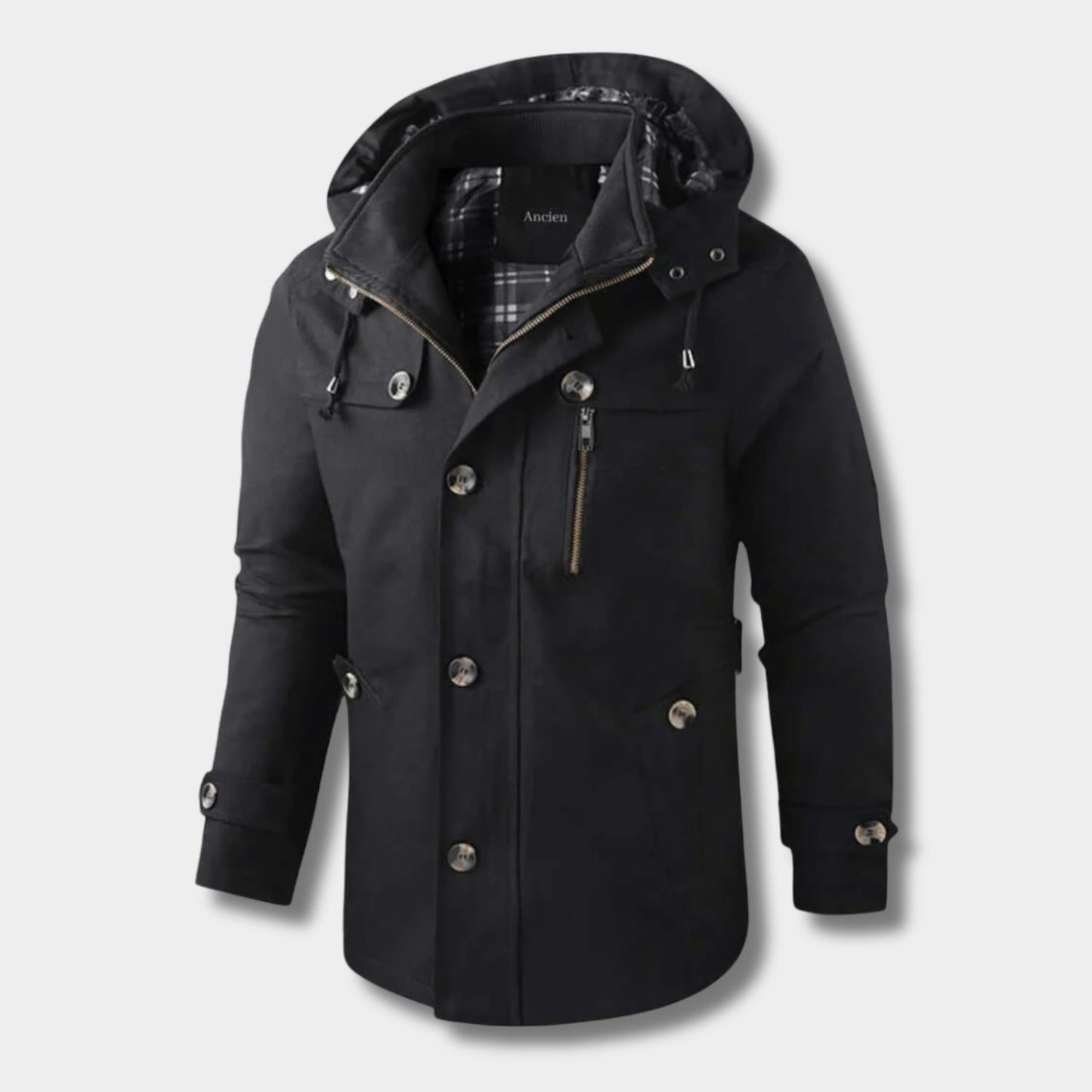 Button Front Hooded Winter Jacket | Revangiol
