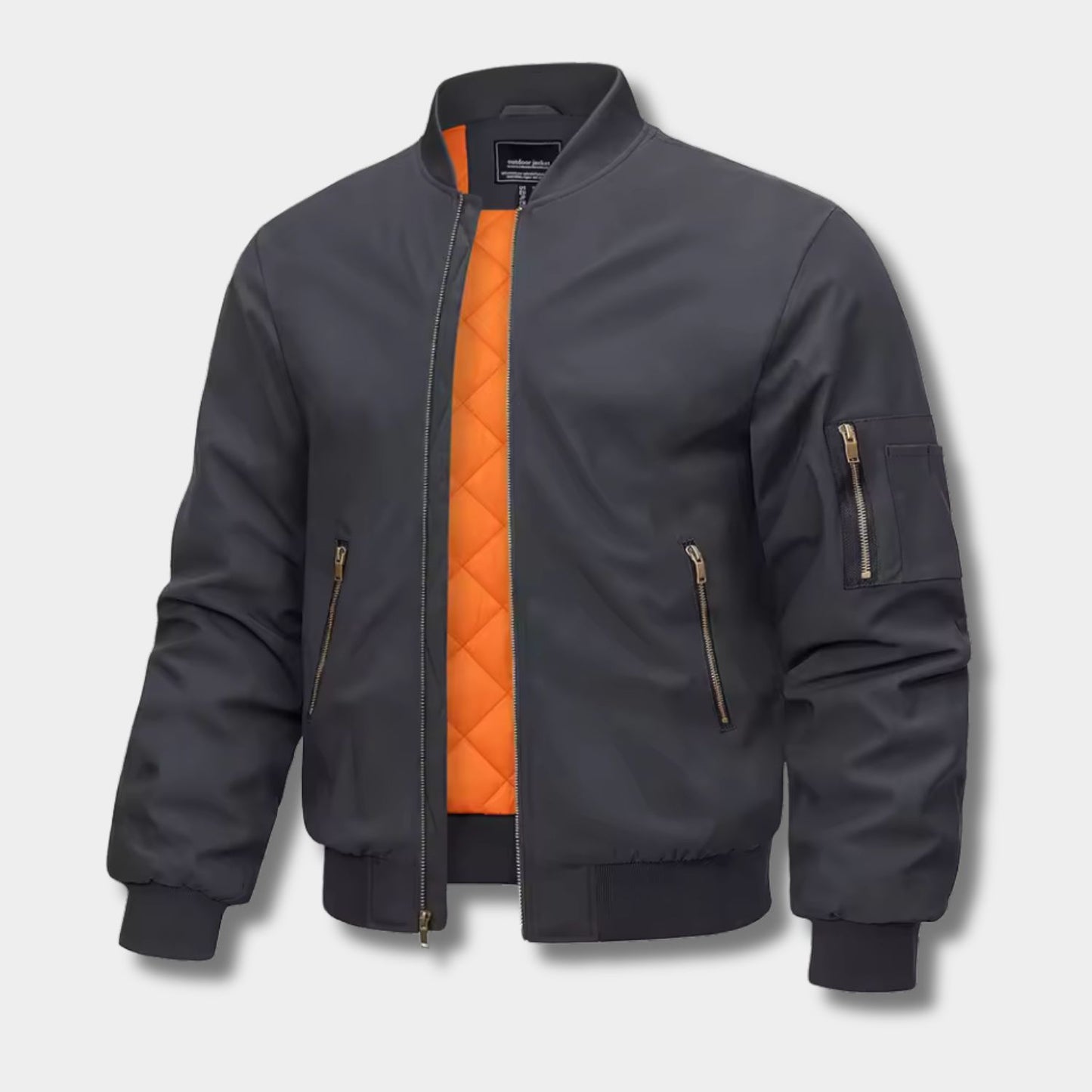 Metallic Zip Bomber Jacket | Revangiol