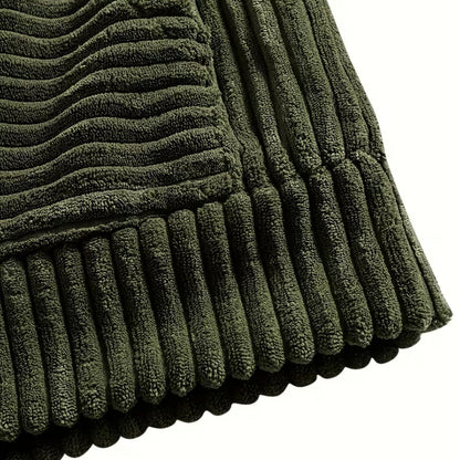 Textured Corduroy Pullover Hoodie | Revangiol