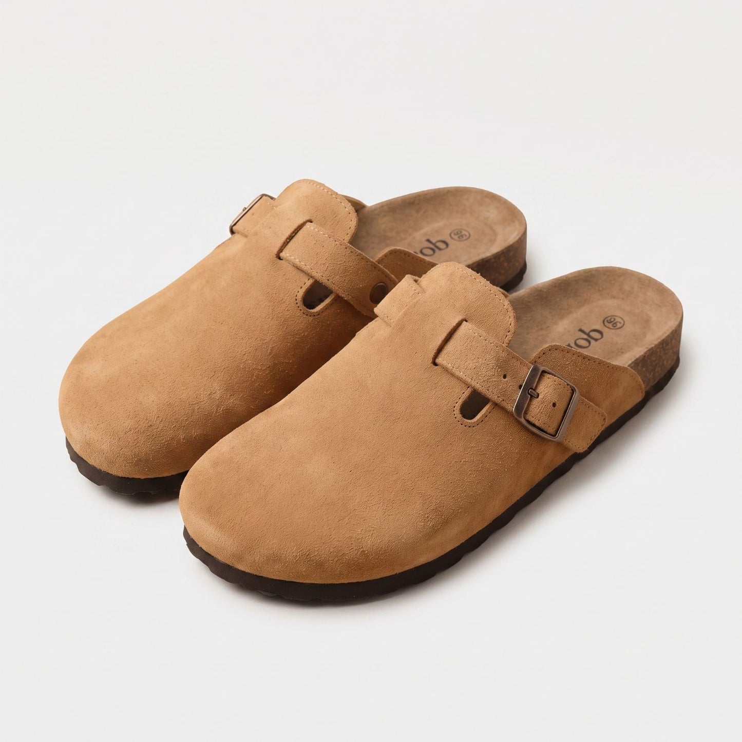 Genuine Suede Buckle Clogs | Revangiol