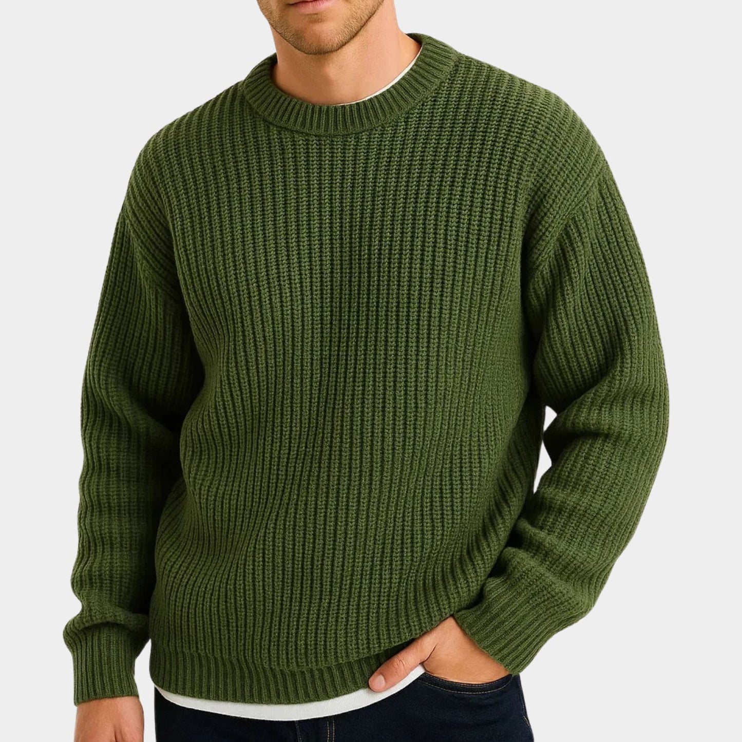Oversized Ribbed Knit Sweater | Revangiol