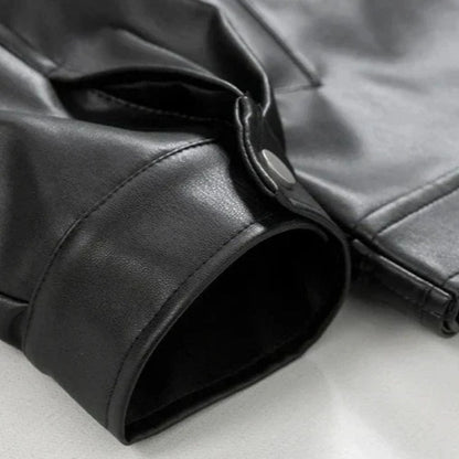 Oversized Retro Leather Jacket | Revangiol