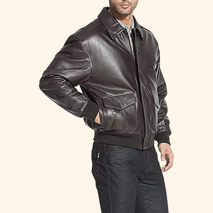 Vintage Leather Aviator Jacket | Revangiol