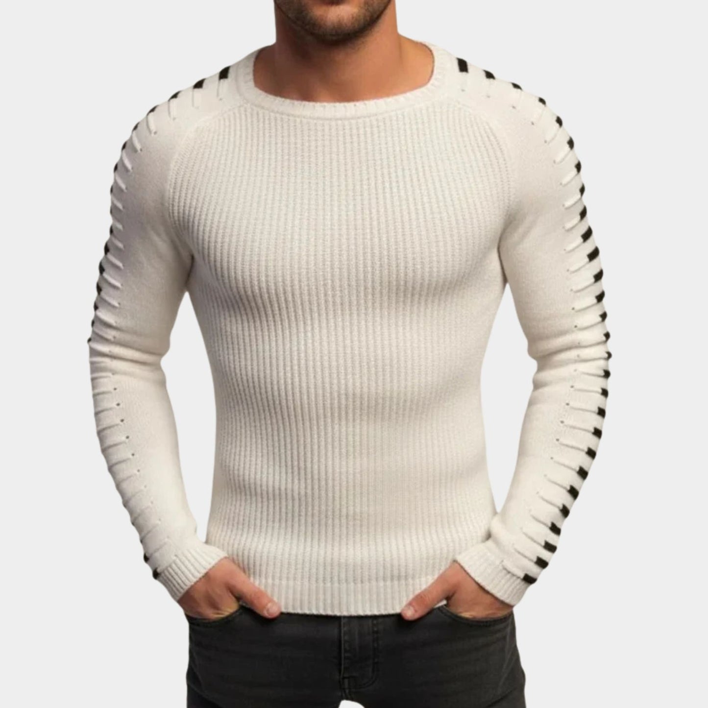 Sport Stripe Knit Sweater | Revangiol
