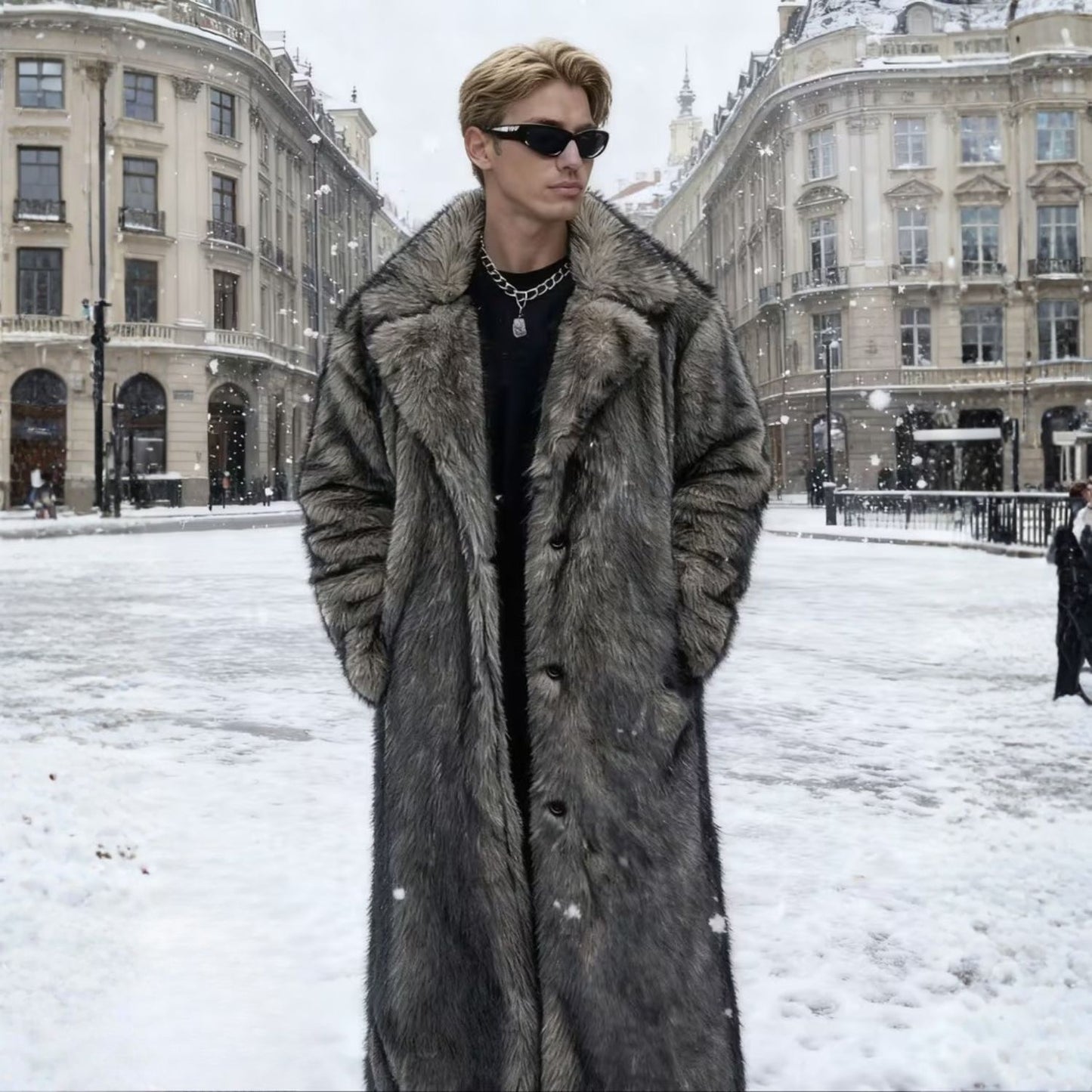 Ombre Lapel Midlength Fur Coat | Revangiol