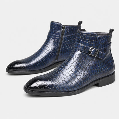 Croc Buckle Dress Boots | Revangiol