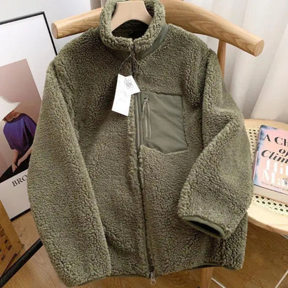 Plush Stand-Collar Fleece Jacket | Revangiol