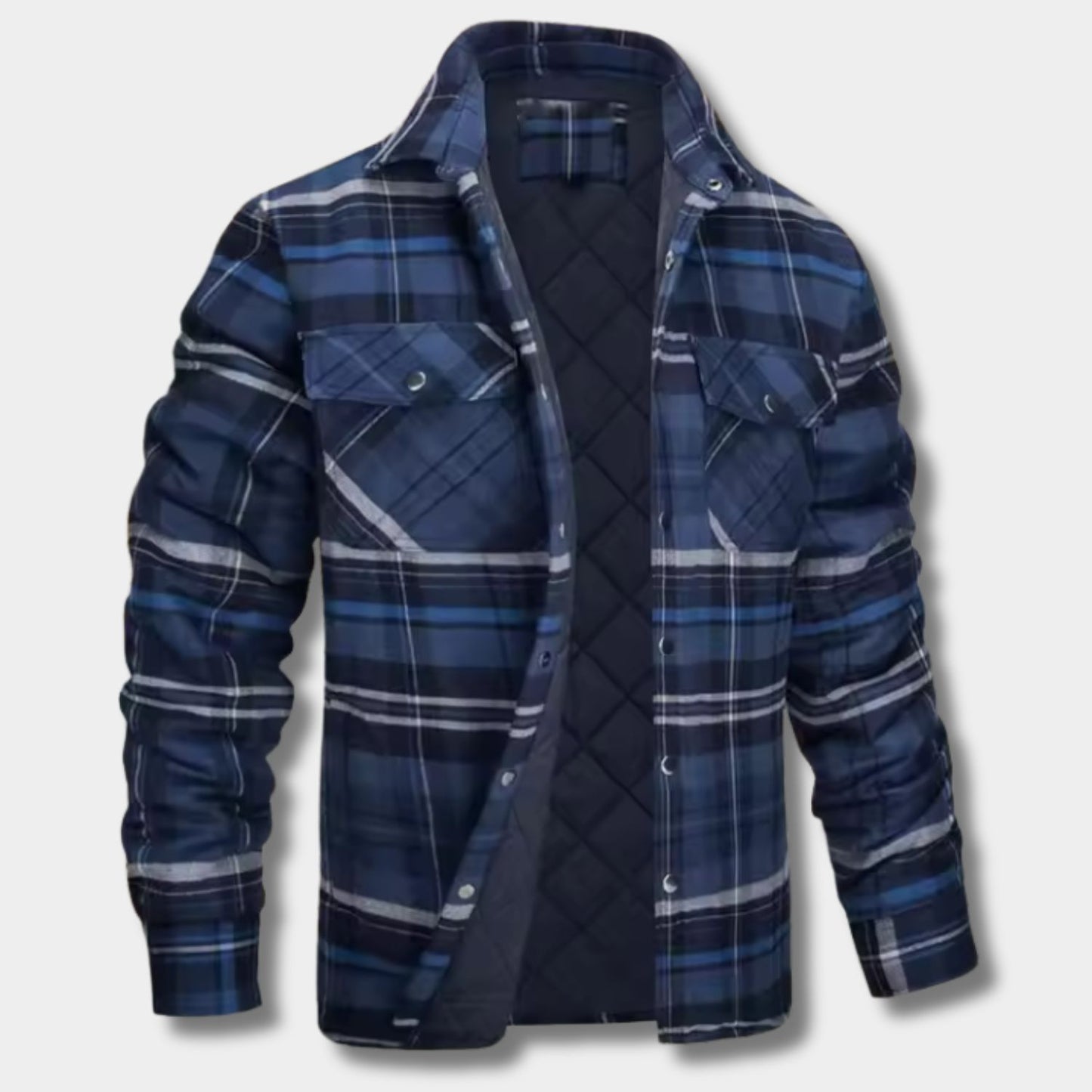 Quilted Check Flannel Shirt Jacket | Revangiol