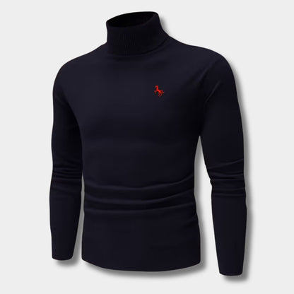 Embroidered Chest Detail Turtleneck | Revangiol