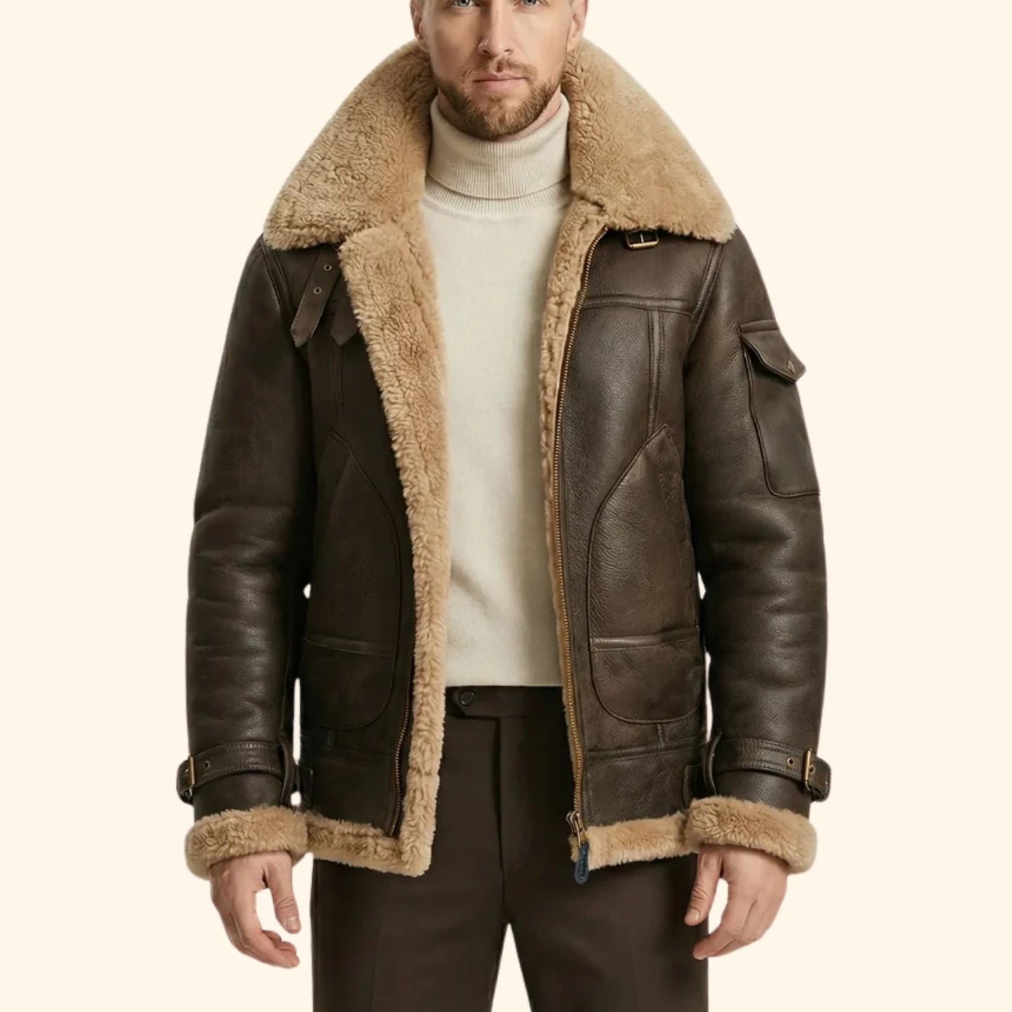 Shearling Aviator Jacket | Revangiol