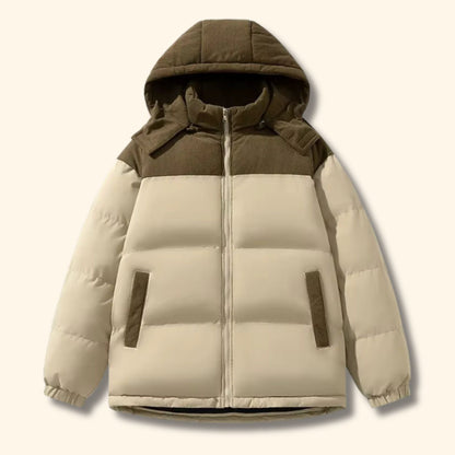 Corduroy Hooded Puffer Jacket | Revangiol