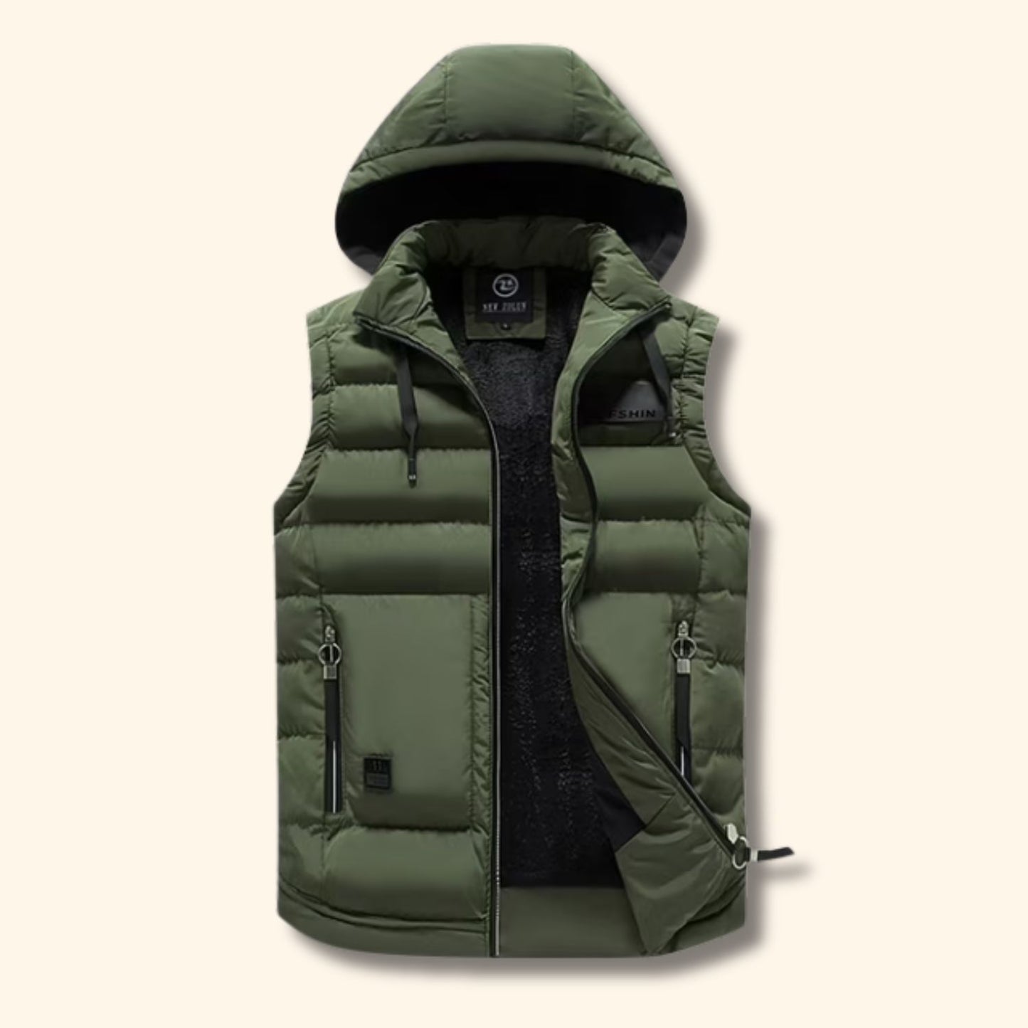 Hooded Zip Puffer Vest | Revangiol