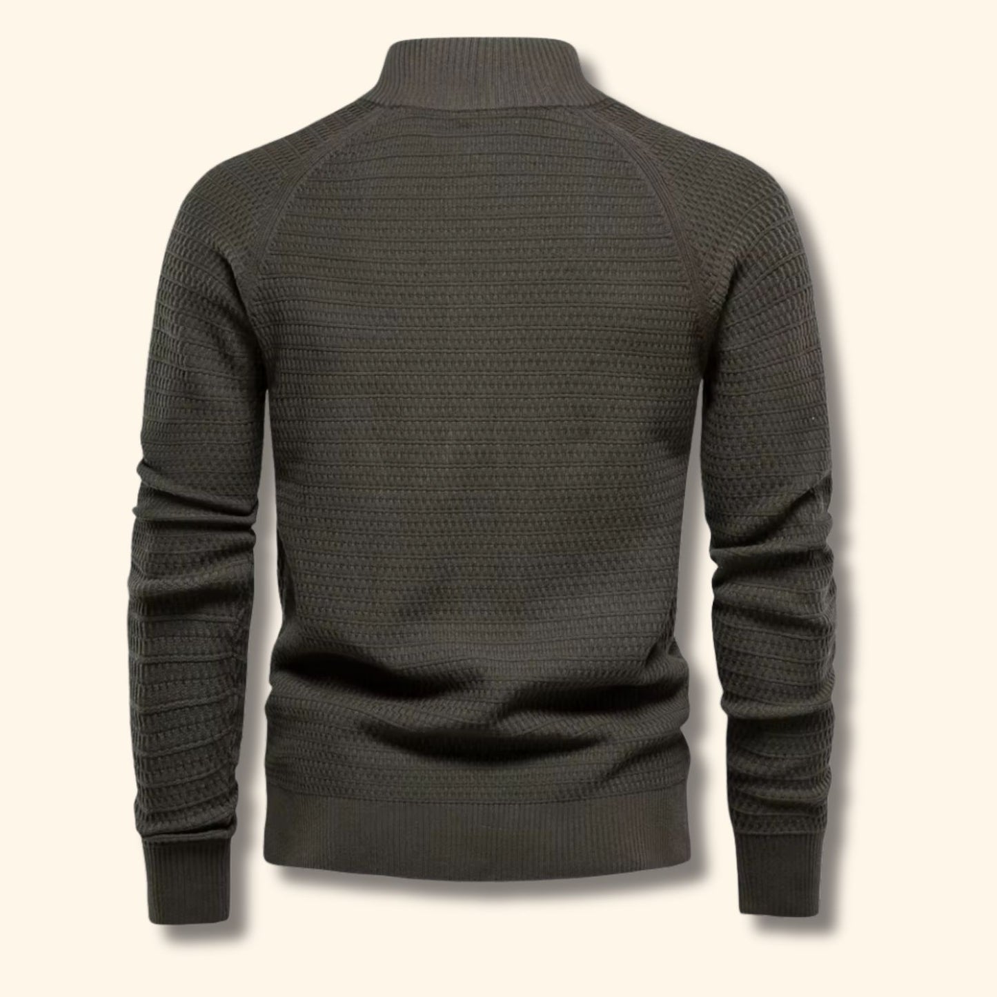 Textured Mandarin Collar Cardigan | Revangiol