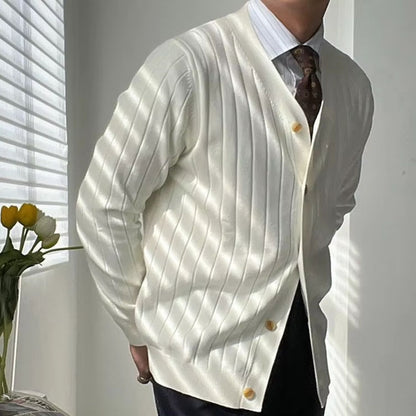 Slim Ribbed Knit Cardigan | Revangiol