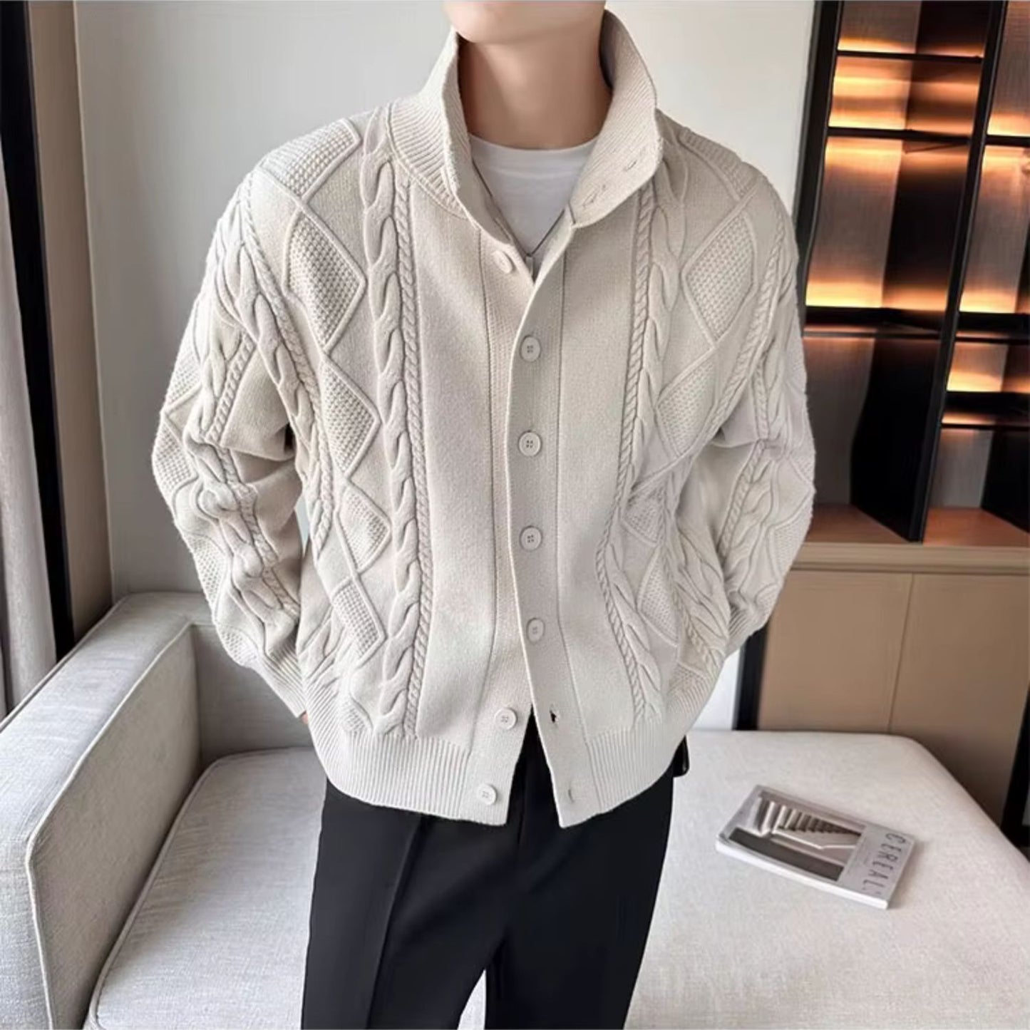 Chunky Collar Knit Sweater | Revangiol