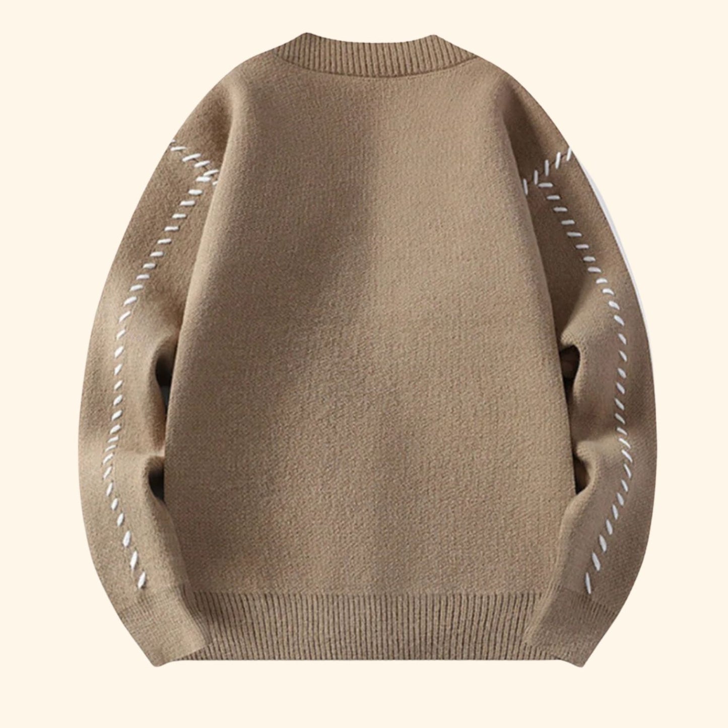 Contrast Stitch Knit Cardigan | Revangiol
