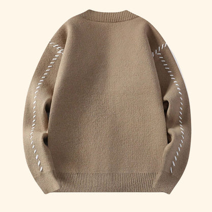 Contrast Stitch Knit Cardigan | Revangiol