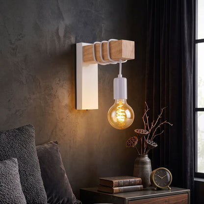Industrial Wood Wall Sconce | Revangiol