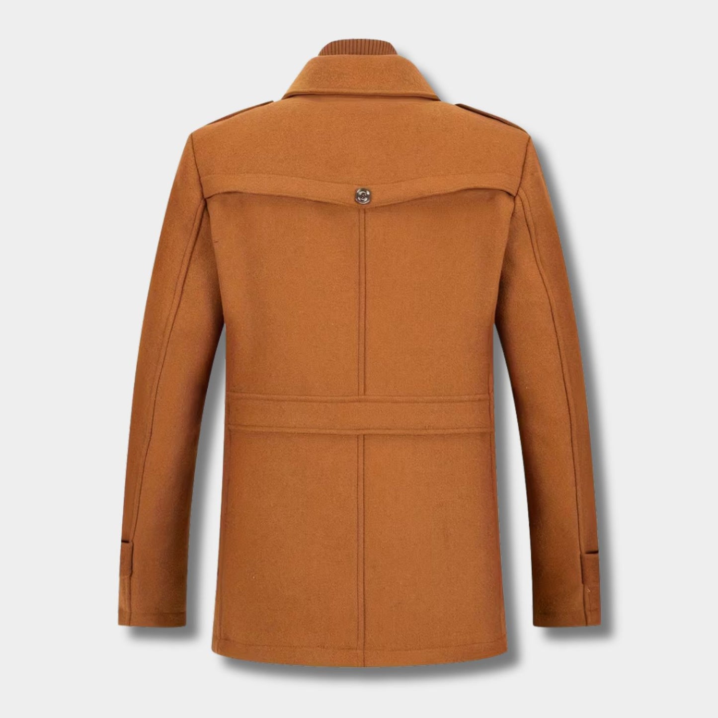 High Neck Fleece Pea Coat | Revangiol