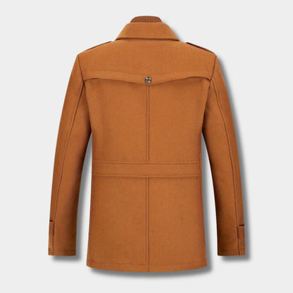 High Neck Fleece Pea Coat | Revangiol