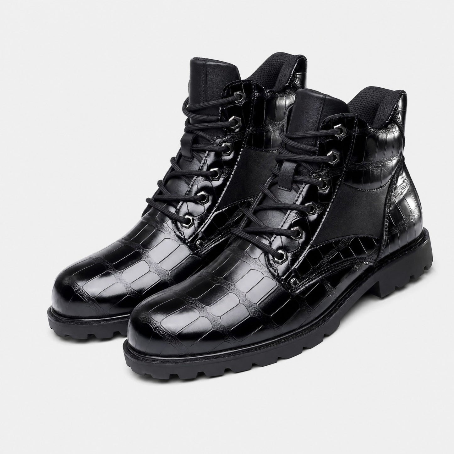 Embossed Combat Ankle Boots | Revangiol