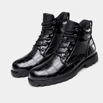 Embossed Combat Ankle Boots | Revangiol