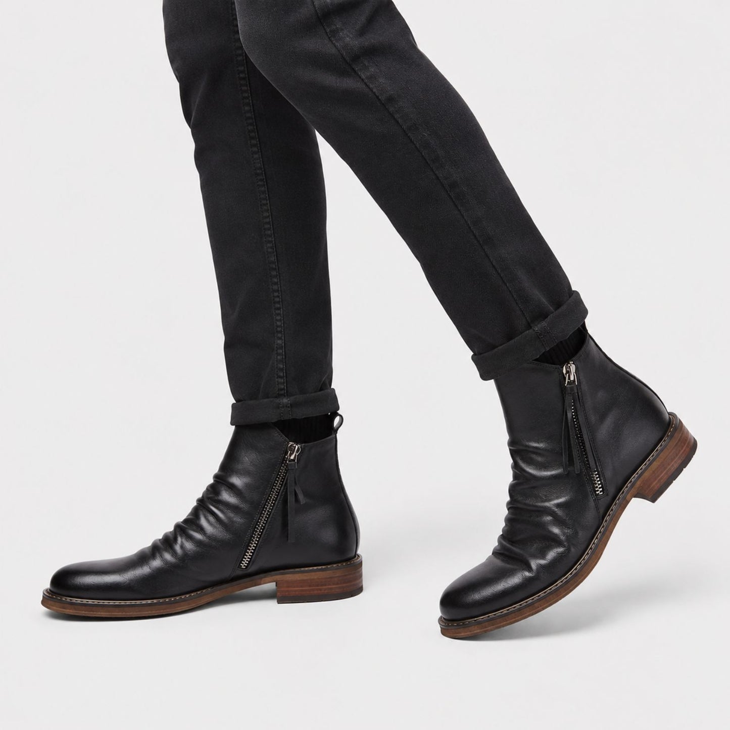 Vintage Side Zip Dress Boots | Revangiol