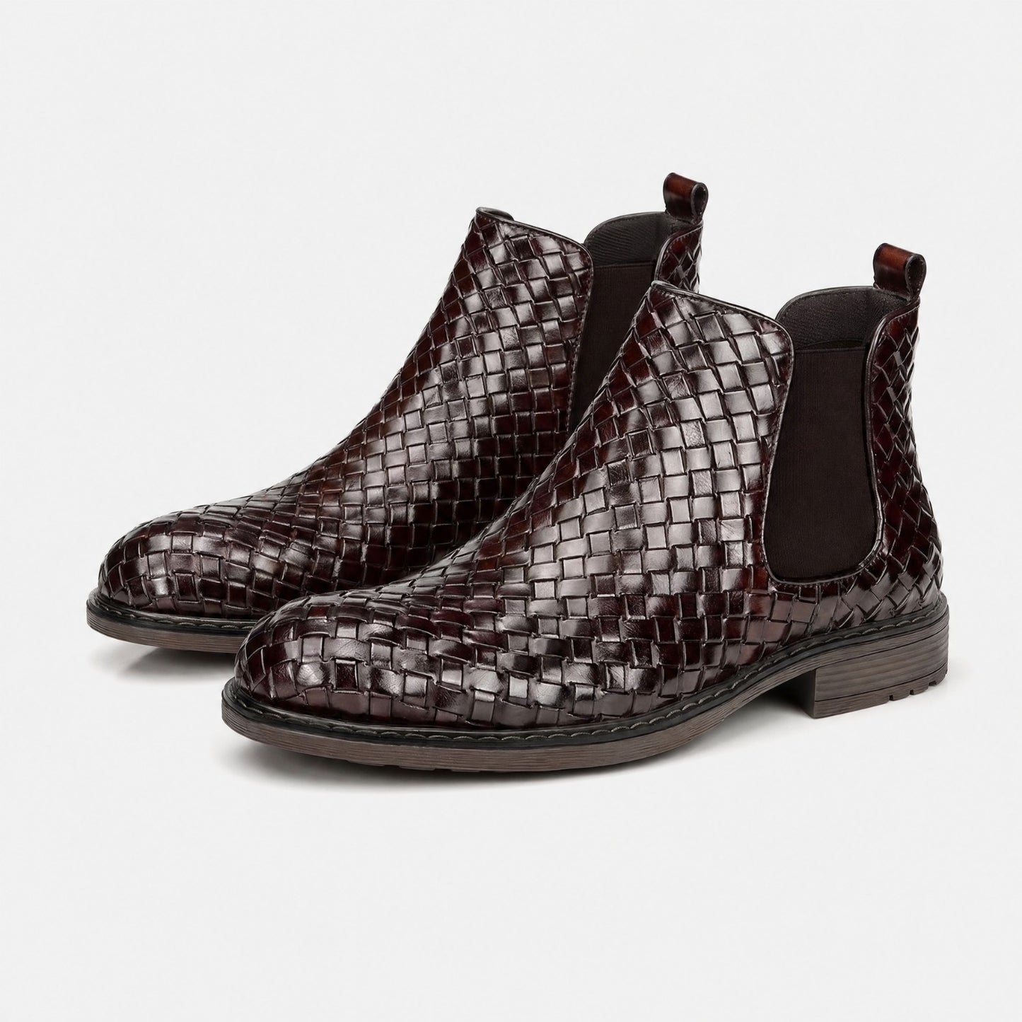 Woven Leather Chelsea Boots | Revangiol