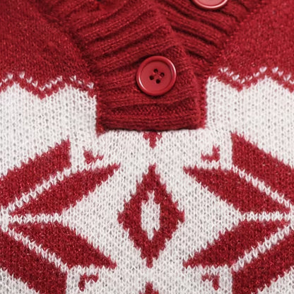 Snowflake Button Christmas Sweater | Revangiol