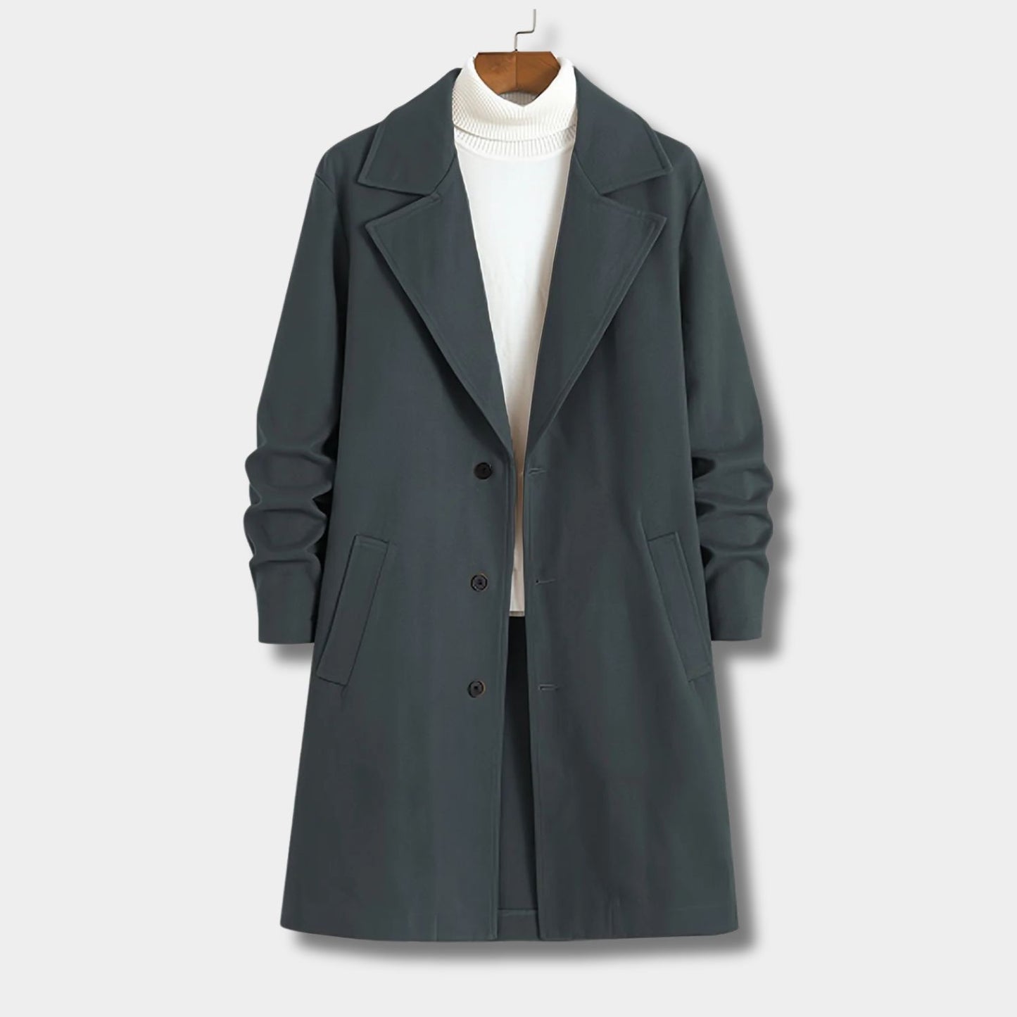 Notched Lapel Button Over Coat | Revangiol