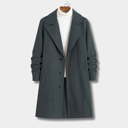 Notched Lapel Button Over Coat | Revangiol