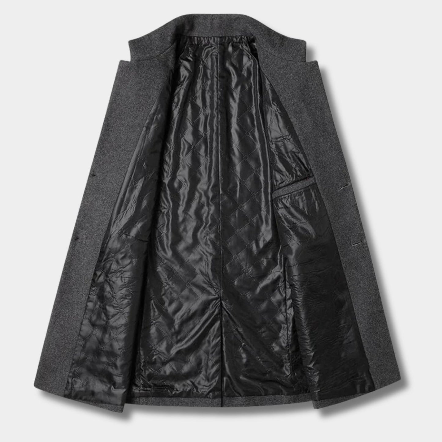 High Neck Wool Blend Over Coat | Revangiol