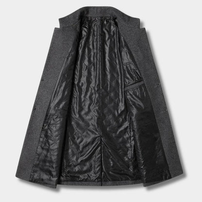 High Neck Wool Blend Over Coat | Revangiol