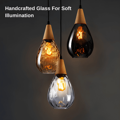 Elegant Teardrop Glass Pendant Light | Revangiol