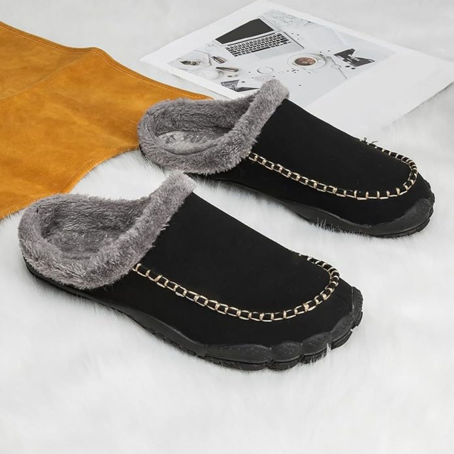 Fleece Lined Moccasin Slippers | Revangiol