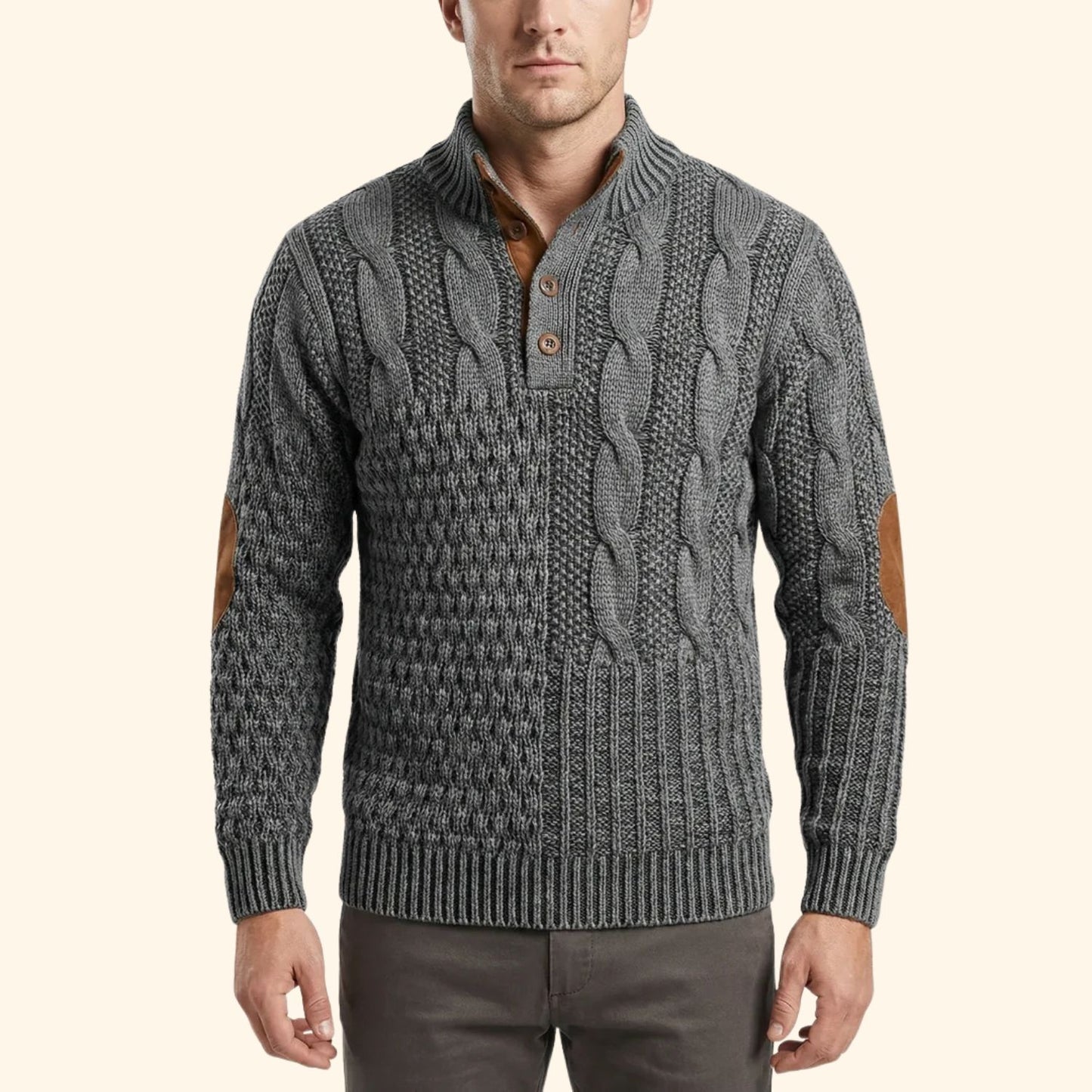 Textured Cable Knit Sweater | Revangiol