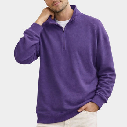 Stand Collar Fleece Quarter-Zip | Revangiol