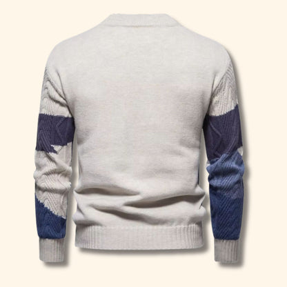 Color Block Cable Knit Sweater | Revangiol