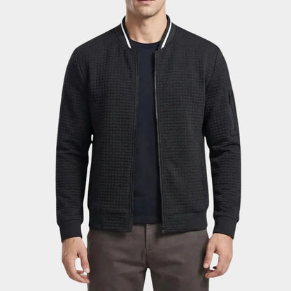Quilted Zip Knit Cardigan | Revangiol