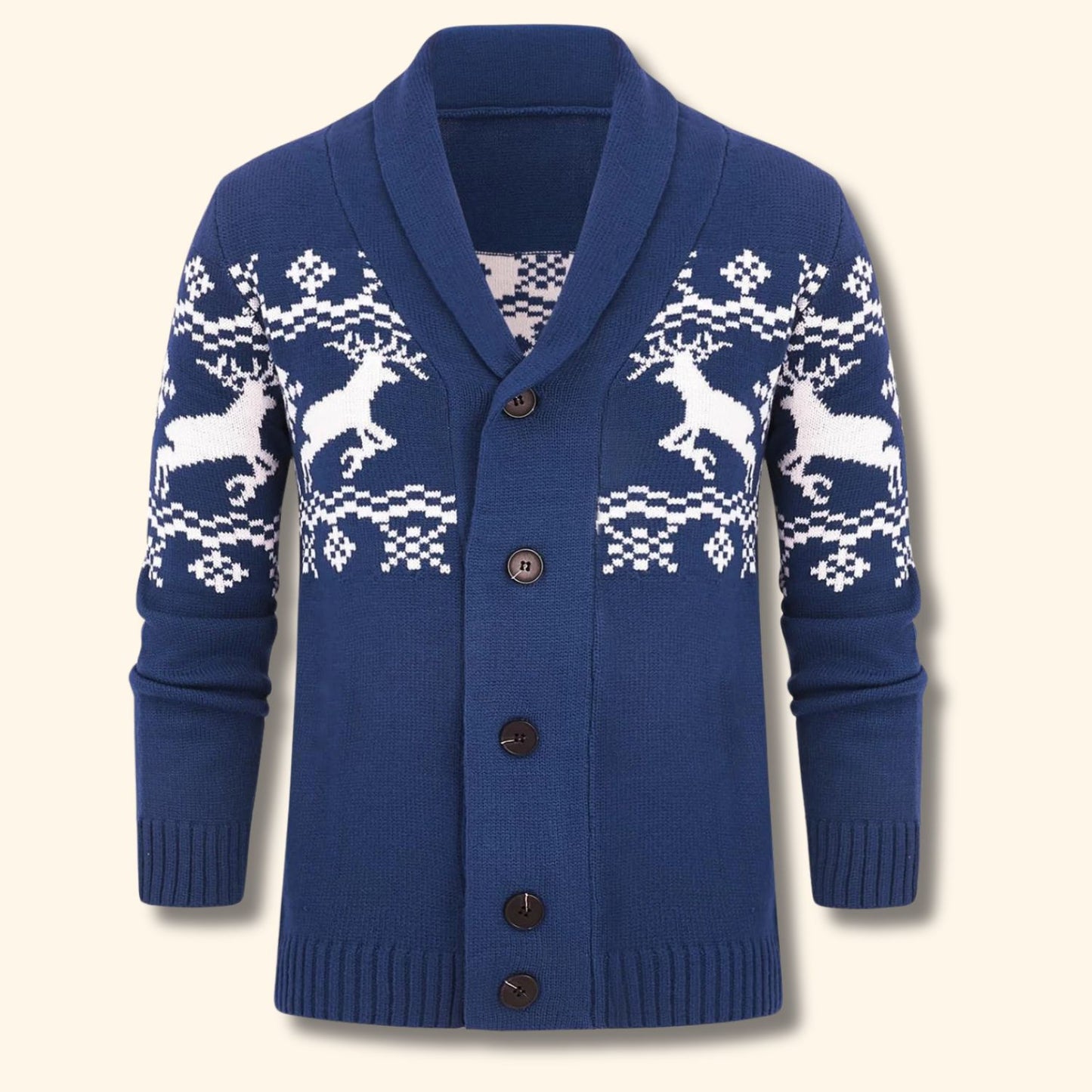 Nordic Reindeer Shawl Cardigan | Revangiol