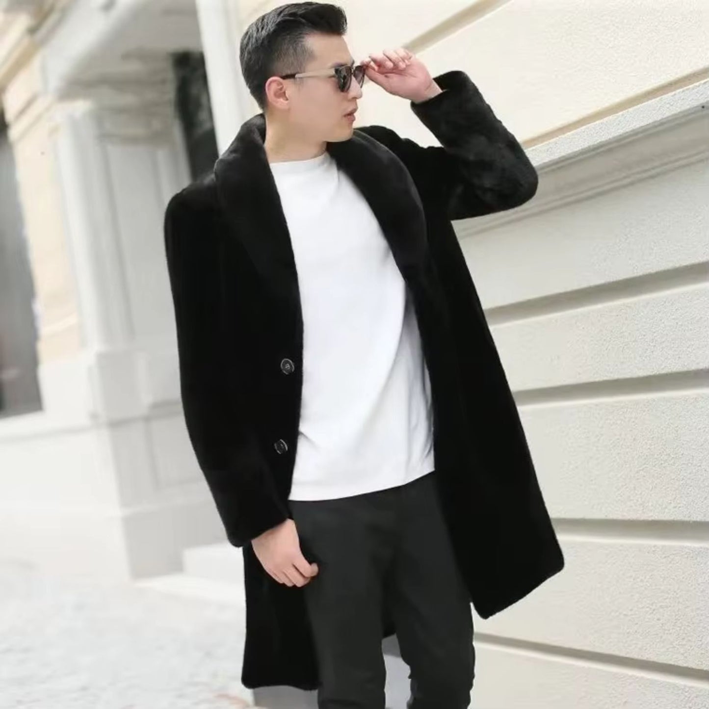 Button Front Plush Fur Coat | Revangiol