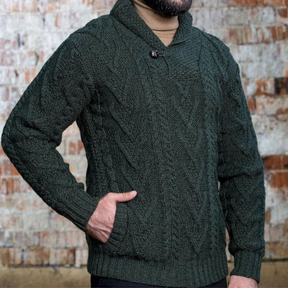 Classic Shawl Collar Knit Sweater | Revangiol
