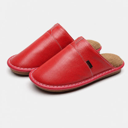 Fur Lined Leather Slippers | Revangiol